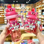 Cốc uống nước Big Mac gấu dâu Cốc ống hút dung tích lớn cốc uống nước đá mùa hè tritan Cốc uống nước giá trị cao cho nữ