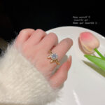 Năm mới năm sinh rồng nhỏ có thể xoay Nhẫn Nữ Tinh xảo vi khảm Zircon cung hoàng đạo mở Nhẫn ngón trỏ bán buôn