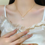 Vòng cổ đuôi cá bằng thép titan nhỏ sang trọng nhẹ, Vòng Cổ Dây chuyền xương đòn cùng kiểu hot trên mạng dễ phối khí chất sành điệu Instagram cho nữ bán buôn