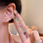 Hoa tai hoa rực rỡ dịu dàng tươi trẻ mùa hè Hoa Tai Hoa tai hoa trà đơn giản học sinh nổi tiếng trên mạng