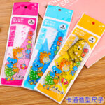 Phim hoạt hình sáng tạo Bộ thước kẻ thước thẳng học văn phòng phẩm giải thưởng học sinh bốn mảnh hươu cao cổ vẽ thước nhà máy bán buôn