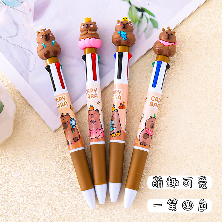O1CN01XNJq9c291GLqmYbtX_2838378007-0-cib Bút bi bốn màu Kapibara văn phòng phẩm giá trị cao bút Sổ Tay màu học sinh bút dầu nhiều màu văn phòng sáng tạo - Ảnh 1