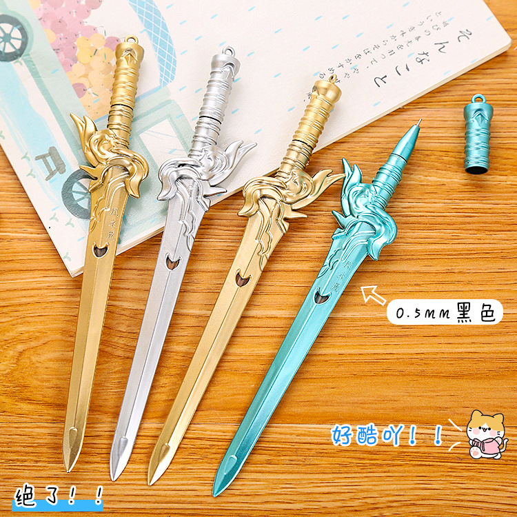 O1CN01YQc4tU291GMRgHwtu_2838378007-0-cib Gufeng Guoman Wuxia Sword Pen Sáng tạo Vũ khí Nhựa Hình dạng Bút ký Nước Giải thưởng Quà Tặng Học sinh - Ảnh 1