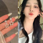 Hoa Tai Ngôi Sao Zircon lấp lánh cao cấp sang trọng nhẹ Hoa tai ngôi sao năm cánh cùng kiểu hot trên mạng khí chất ngọt ngào