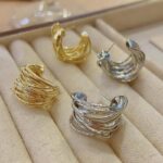 Hoa tai xoắn hình chữ C kim loại nhỏ Âu Mỹ Hoa tai nổi tiếng trên mạng thời trang cao cấp sang trọng nhẹ nhàng cho nữ