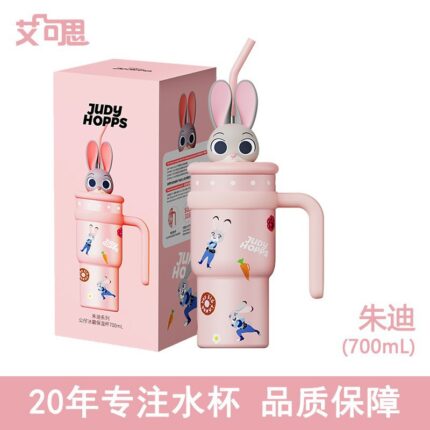 Cốc giữ nhiệt Crayon Shin-Chan cốc nước ống hút dung tích lớn Cốc có tay cầm cốc đi kèm cốc cốc băng giá trị cao