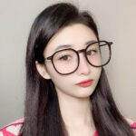 Kính gọng đen trực tiếp Douyin nữ gọng to chống ánh sáng xanh chống bức xạ tạo tác trang điểm TR90 Gọng kính cận thị