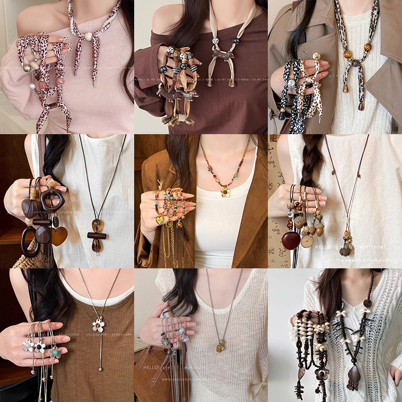 O1CN01bO2Gnw2KtjH9C4sJG_2580729615-0-cib Mùa thu và mùa đông 2025 Phong Cách Hot cổ điển Dài Tua Rua Vòng cổ phụ nữ cao cấp thích hợp tất cả các kết hợp tính khí dây chuyền Áo len - Ảnh 1