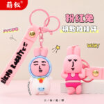Biểu cảm sáng tạo vui nhộn Màu Hồng Thỏ móc khóa hoạt hình thỏ nhỏ búp bê cặp đôi túi đồ trang trí gian hàng hàng nhỏ