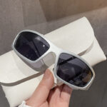 Kính râm bạc chống gió mới Âu Mỹ xuyên biên giới thời trang đường phố Kính râm hip-hop Kính Đạp xe hợp thời trang