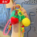 Mặt Dây chuyền móc khóa xe hơi dự tiệc trái cây dễ thương búp bê hoạt hình cặp đôi túi đồ trang trí chuỗi Chìa Khóa Tinh tế bán buôn