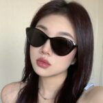 Kính râm Mắt mèo phong cách Hàn Quốc mới cho nữ mặt to tôn dáng Hot Girl Kính râm Retro Kính rung phát sóng trực tiếp bán buôn