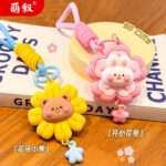 Móc Khóa Hoa GẤU THỎ sáng tạo Móc khóa hình bông hoa ba chiều dễ thương cho Nữ Móc Khóa Búp bê gấu thỏ Móc Khóa Mặt dây chuyền cặp sách học sinh