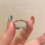 Sách nhỏ màu đỏ cùng đoạn Nhẫn vuốt mèo dễ thương nữ sang trọng nhẹ Thiểu Số đơn giản mở có thể điều chỉnh Nhẫn ngón trỏ bán buôn