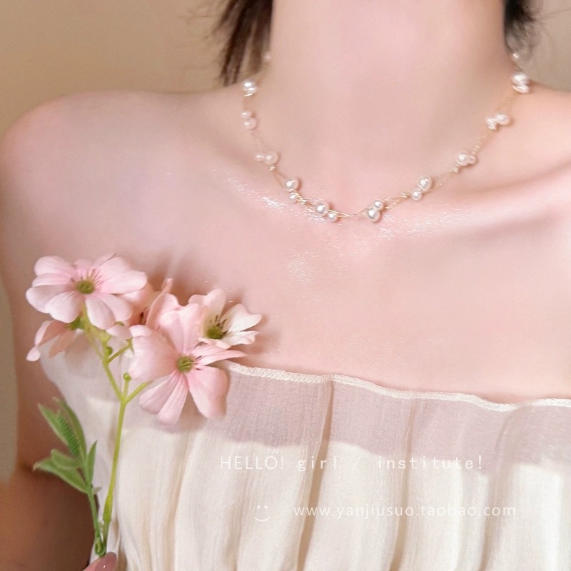 O1CN01gGUYj12KtjGf0r4ko_2580729615-0-cib Vòng cổ bầu trời đầy sao ngọc trai hai lớp Hàn Quốc nữ cao cấp cảm giác nhẹ sang trọng Dây Chuyền Thích hợp phụ kiện dây chuyền xương đòn bán buôn dây chuyền - Ảnh 1