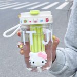 Cốc nước giá trị cao Cốc pha trà nữ sinh mẫu mới 2024 cốc uống đôi có ống hút cốc cầm tay dễ thương học sinh