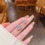 Bông tai Cầu tinh xảo Zircon tinh xảo kim bạc 925 Hàn Quốc mẫu mới sành điệu Instagram Hoa Tai khí chất dễ phối