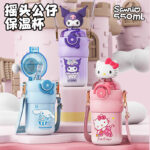 Cốc giữ nhiệt Sanrio Culomi Hello Kitty Cốc nước trẻ em Cốc ống hút chuyên dụng cho bé gái đi học Bình nước học sinh