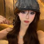 Sang trọng, quý phái, khí chất dễ phối, hoa tai đơn giản và phóng đại đơn giản, Hoa Tai Nữ Kim Bạc S925, hoa tai cùng kiểu đồng đỏ