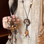 Hạt gỗ phong cách dân tộc Bohemian vỏ dừa hoa sao trăng mặt dây chuyền vòng cổ thời trang dây chuyền xương đòn nữ