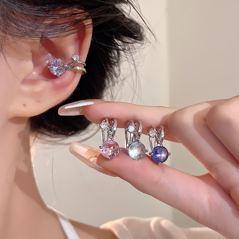 O1CN01lJEgCE2KtjBK5n2qB_2580729615-0-cib Bông tai kẹp Zircon siêu lấp lánh cảm giác cao cấp sang trọng nhẹ hoa tai kẹp tai không lỗ tai nữ Bông tai khí chất dễ phối - Ảnh 1
