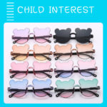 Kính râm hoạt hình gấu trẻ em mới, kính râm thời trang cá tính hợp thời trang cho bé trai và bé gái