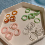 Nhẫn acrylic đơn giản thích hợp phong cách Hàn Quốc Instagram trang sức vòng tay trong suốt không quy tắc cùng kiểu cho nữ nổi tiếng trên mạng