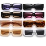 Kính râm nổi tiếng trên mạng Âu Mỹ mới 2025, kính gọng vuông hình chữ nhật xuyên biên giới, kính râm hip hop, kính trực tiếp xu hướng