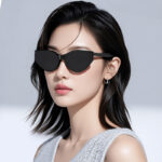 Kính râm gọng Mắt mèo cá tính, kính thời trang Âu Mỹ, kính râm gọng nhỏ xuyên biên giới, chống tia cực tím cao cấp cho nữ Douyin