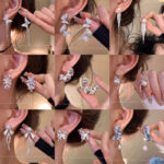 Hoa tai nơ Zircon siêu nhỏ phong cách Hàn Quốc năm 2025 Hoa tai ngọc trai cao cấp Kim bạc S925 cho nữ