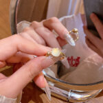 Thời trang Hàn Quốc dễ phối khí chất Trứng chim bồ câu Nhẫn OPAL Nhẫn Ngón Tay Ăn kiêng có thể điều chỉnh hở cùng kiểu trên mạng đơn giản