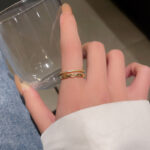 Nhẫn Zircon hai lớp cảm giác thiết kế cao cấp sang trọng nhẹ nhàng sành điệu Instagram nhẫn có thể điều chỉnh hở khí chất dễ phối cho nữ