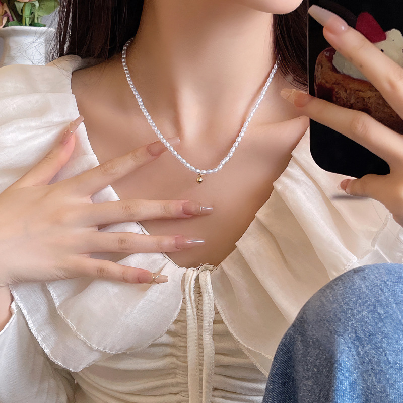 O1CN01oY5PlU2Ktj8SVjkaV_2580729615-0-cib Vòng cổ hạt gạo nhỏ khí chất dễ phối khí chất sang trọng nhẹ mẫu hot năm 2025 Vòng cổ xương đòn nổi tiếng trên mạng đơn giản cao cấp - Ảnh 1