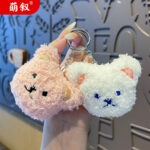 Móc Chìa Khóa Búp bê đầu gấu sang trọng hoạt hình dễ thương Ba lô túi đi học búp bê sang trọng cho nữ