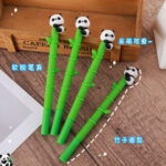 Bút Gel gấu trúc mềm sáng tạo bút Gel gấu trúc dễ thương trên bút nước tre Hoạt Hình văn phòng phẩm học sinh bán buôn Bút gel