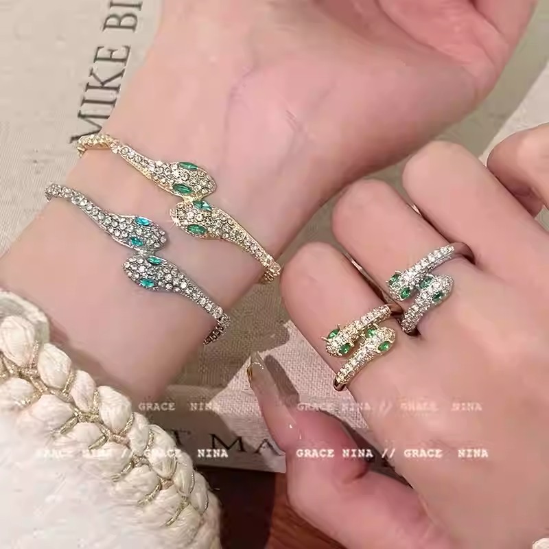 O1CN01qgytry2KtjCCpmXM4_2580729615-0-cib Nhẫn hình rắn siêu nhấp nháy siêu nhỏ và cao cấp thích hợp, Nhẫn Ngón Tay Ăn kiêng có thể điều chỉnh hở khí chất thời trang của phụ nữ - Ảnh 1