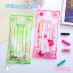 Bút Gel ấn Matcha túi, bút nước ép màu Hồng xanh lá cây trái tim cô gái