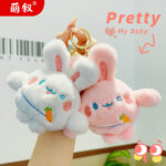 Móc chìa khóa hình con thỏ quả bóng sang trọng, búp bê búp bê dễ thương, Mặt dây chuyền cuốn sách nữ, móc chìa khóa xe hơi tinh tế, quà tặng nhỏ