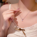 Dây chuyền mặt dây chuyền đá zircon hình giọt nước mắt tiên cá, phong cách sang trọng nhẹ nhàng, cá tính, phù hợp với nhiều phong cách, làm từ thép titan cao cấp.