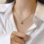 Vòng cổ mắt hổ Maillard cho nữ sang trọng nhẹ nhàng, Dây Chuyền xương đòn hạt tròn cao cấp, dây chuyền khí chất dễ phối thời trang