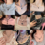 Dây chuyền áo len sành điệu Instagram Phong Cách Hot Girl ngọt ngào, Dây Chuyền Áo len mẫu thu đông dễ phối đồ số ít, Dây Chuyền khâu Vòng cổ tình yêu, Dây Chuyền Nữ