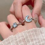 Sang trọng nhẹ nhàng, ngách, sông băng, ngôi sao xanh, Nhẫn mặt trăng, nữ cao cấp, cảm giác có thể điều chỉnh, Nhẫn ăn kiêng, Nhẫn đơn giản
