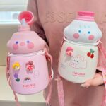Cốc giữ nhiệt mẫu mới 2026 cốc hút nước uống đôi bằng thép không gỉ 316 có giá trị cao cho nữ cốc nước cầm tay dễ thương cho trẻ em