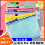 Túi đựng tài liệu trong suốt có thể chống thấm nước có dây kéo túi đựng tài liệu dạng lưới nhiều mẫu túi đựng tài liệu dạng văn phòng phẩm in LOGO