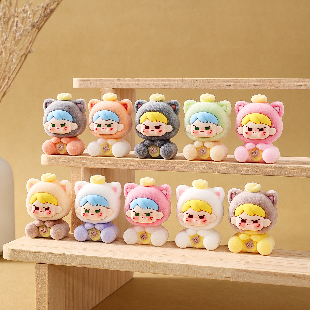 O1CN01wdOP7B2BkituOu3kN_2210259538377-0-cib Sáng Tạo đổ xô ngồi mèo may mắn thú chơi sành điệu búp bê hạt may mắn dễ thương tự làm móc khóa đồ trang trí nhỏ để bàn cao cấp - Ảnh 1