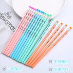 Macaron HB bút chì dễ thương học sinh trẻ em thực hành thư pháp graffiti bút vẽ sáng tạo văn phòng phẩm tam giác thanh bút chì bán buôn