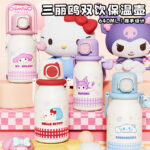 Cốc giữ nhiệt tay cầm Sanrio cốc nước ống hút đặc biệt cho trẻ em học sinh tiểu học đến trường