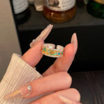 Nhẫn lông phượng hoàng vàng phong cách Trung Quốc mới, nhẫn ngón trỏ có thể điều chỉnh mở miệng, Bán Buôn