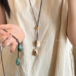 Vòng cổ bằng gốm phong cách Bohemian nữ mới phong cách Trung Quốc cổ điển không Quy Tắc Dây chuyền xương đòn dây chuyền cùng kiểu hot trên mạng