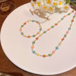 Bộ đồ tươi tắn kiểu Mori Vòng cổ hoa nhỏ Vòng Tay Hoa Cúc khí chất dễ phối ngọt ngào thời trang nữ Vòng cổ hot trên mạng